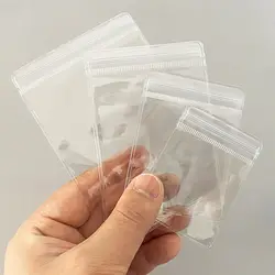 100pcs Dustproof PVC Self Sealing Plastic Jewelry Zip Lock Bags Reclosable Thick Transparent Ziplock Gift Packaging Pouches