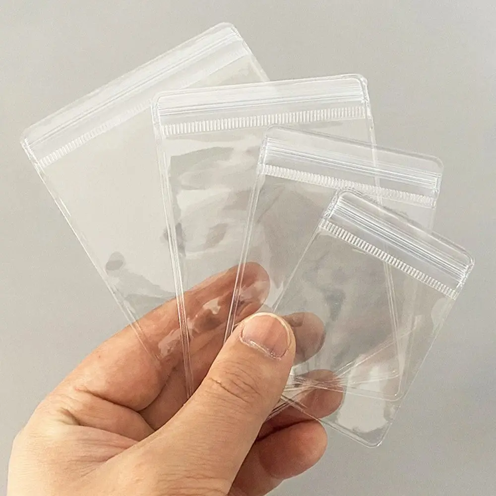 100 sztuk pyłoszczelnych, samouszczelniających plastikowych torebek na biżuterię z zamkiem błyskawicznym z PVC, wielokrotnego zamykania, grubych, przezroczystych woreczków do pakowania prezentów Ziplock