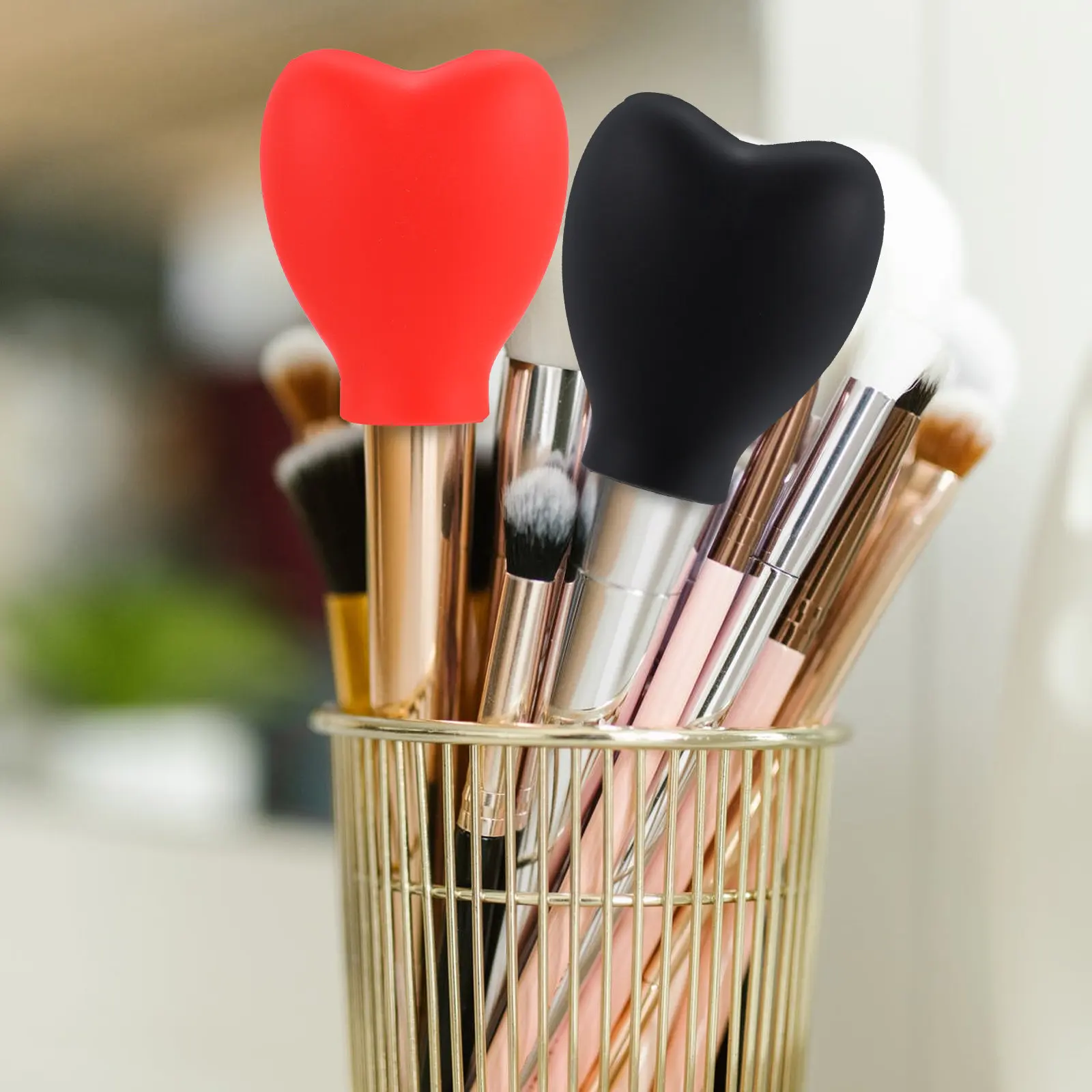 6pcs Silicone Makeup Brush Protector Covers – Flexible Travel Brush Sleeves for Protection & Organization