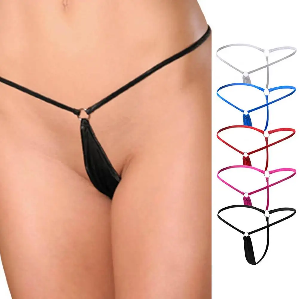 Women G-string T-shaped Tiny Low Waist Hoop Sexy Anti-septic Breathable Lady Panties Lingerie Thong Erotic Temptation Inner Wear