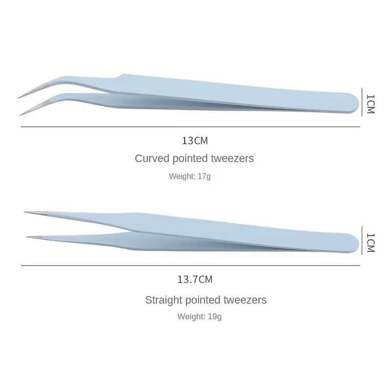 Pinças retas e curvas para nail art, pinças de aço inoxidável, etiqueta da arte do prego, strass, ferramenta maquiagem cílios, diy