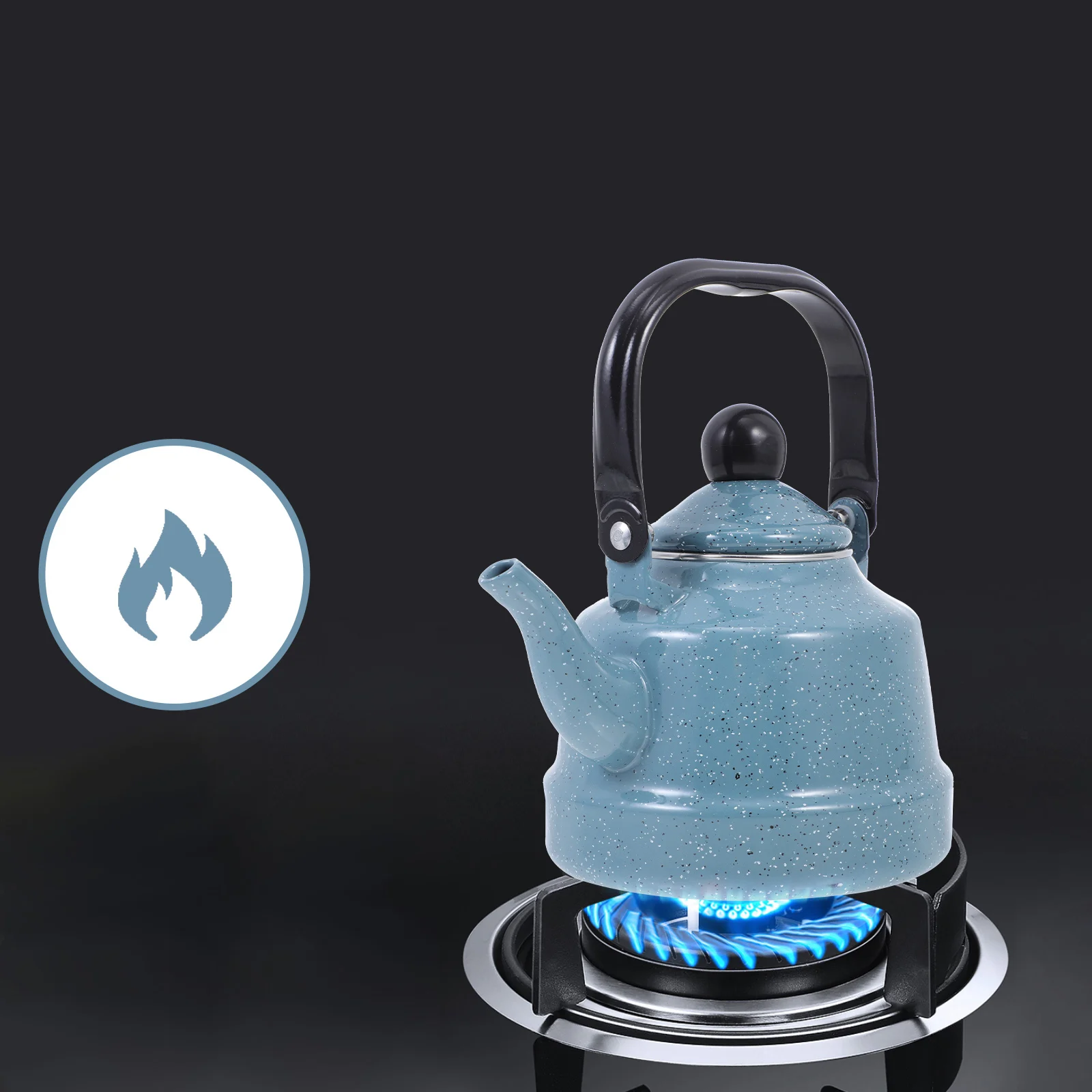 

Kettle Porcelain Teapot for Stovetop Catering Gas Cooker Kitchen Decor Vintage Enamel Rustic