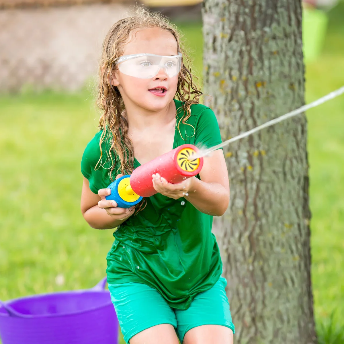 3-teilige wasserdichte Kinderbrille, stoßfest, transparent, Augenschutzbrille, Schutzbrille, Material für Kinder, Shooter