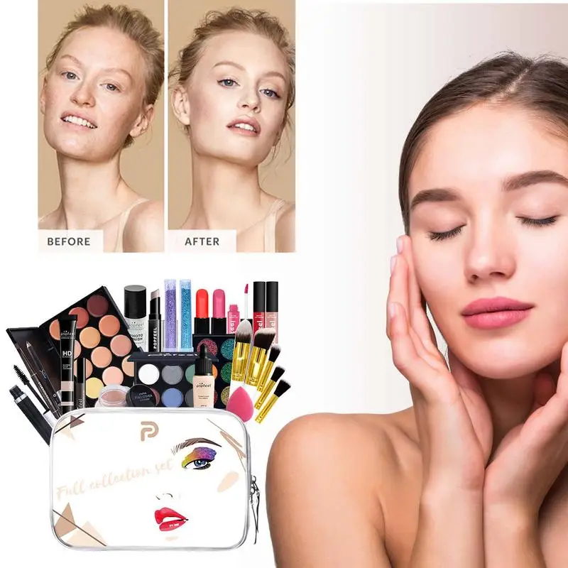 Beginner Make-Up Kit Professionele Cosmetische Make-Up Cadeau Waterdicht Full Face Cosmetische Kerst Make-Up Set Compleet Gezichtsmake-Up