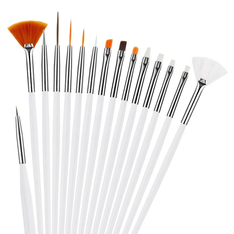 7/15Pcs Nail Brush Set Nail Art Design Painting Pen UV Gel Extension Builder Brushes Nail Salon Supplies And Tools Liner Brush