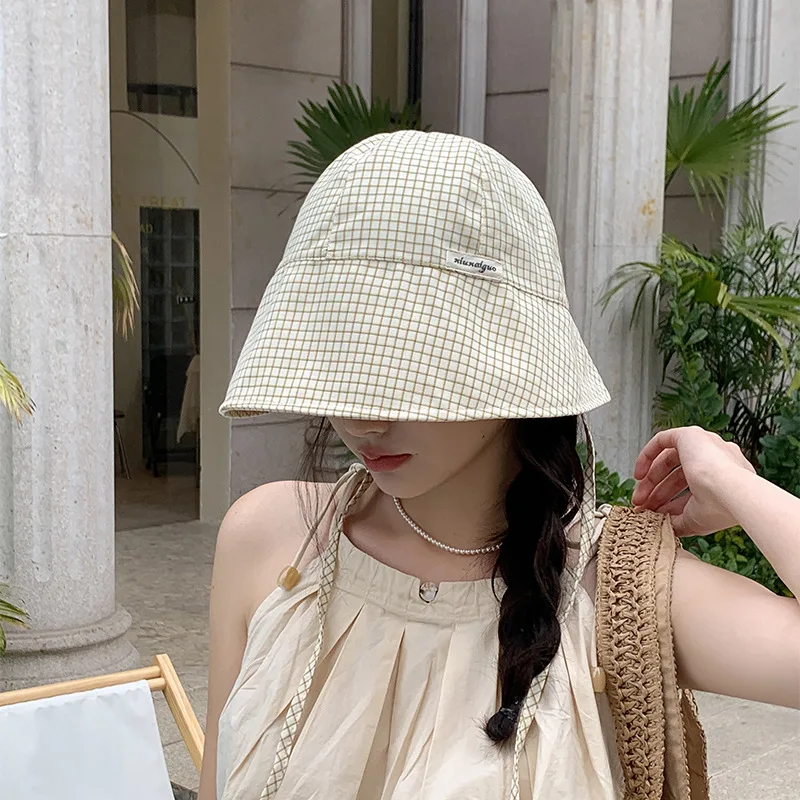 

Korean version versatile grid fisherman hat sun shading and sun protection hat outdoor sun hat