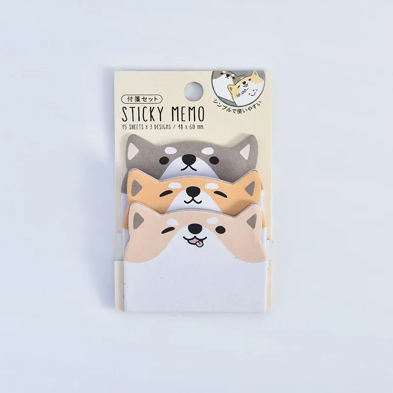 45Sheets/Pack Cartoon Sticky Notes Kawaii Penguin Pig Bear Cat Memo Pads Sticker Student Gifts Stationery School Office Supplies