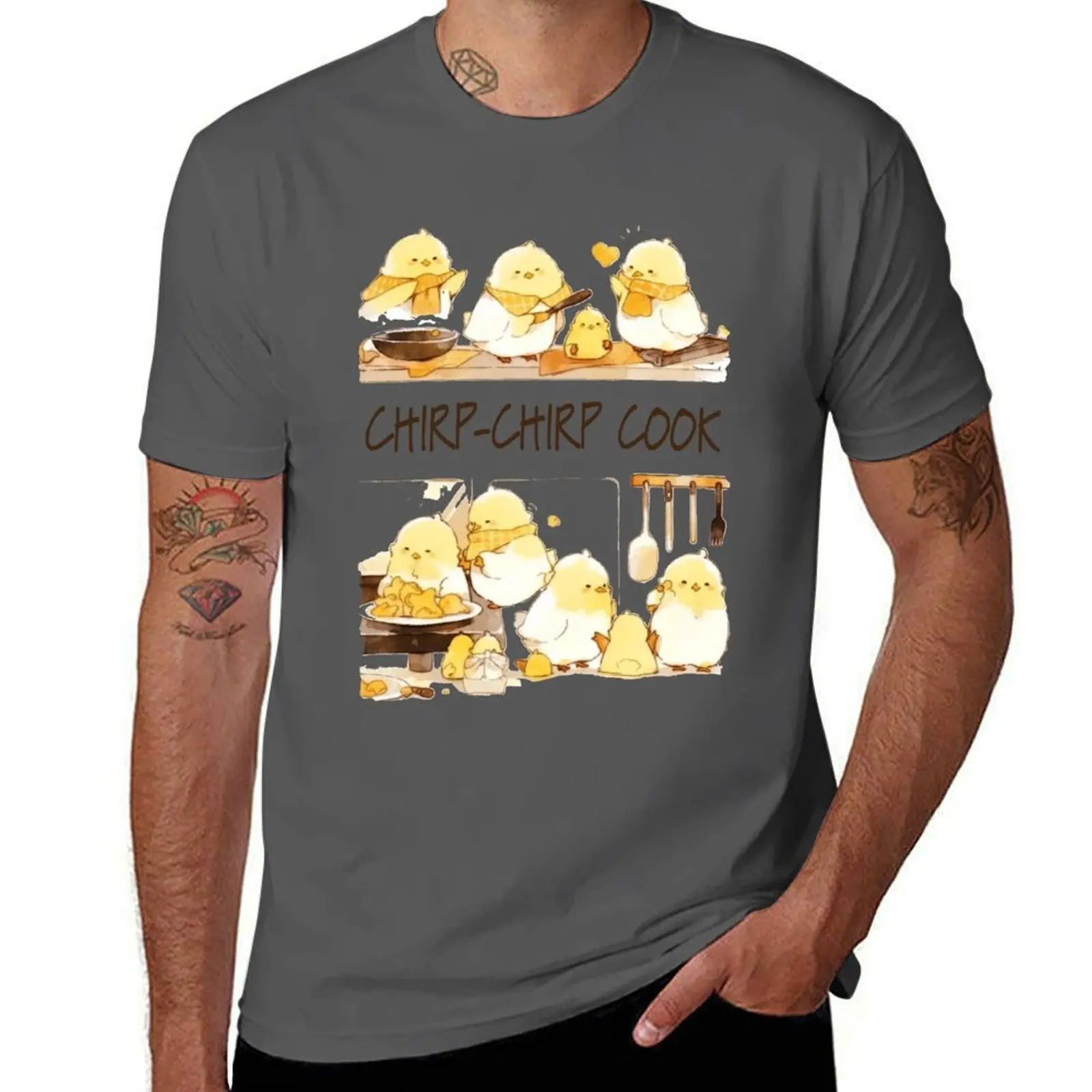 Kawaii Little Chicks Cooking - Chirp-Chirp Cook T-Shirt t shirts for man pack cotton t shirts for man pack white T-Shirt