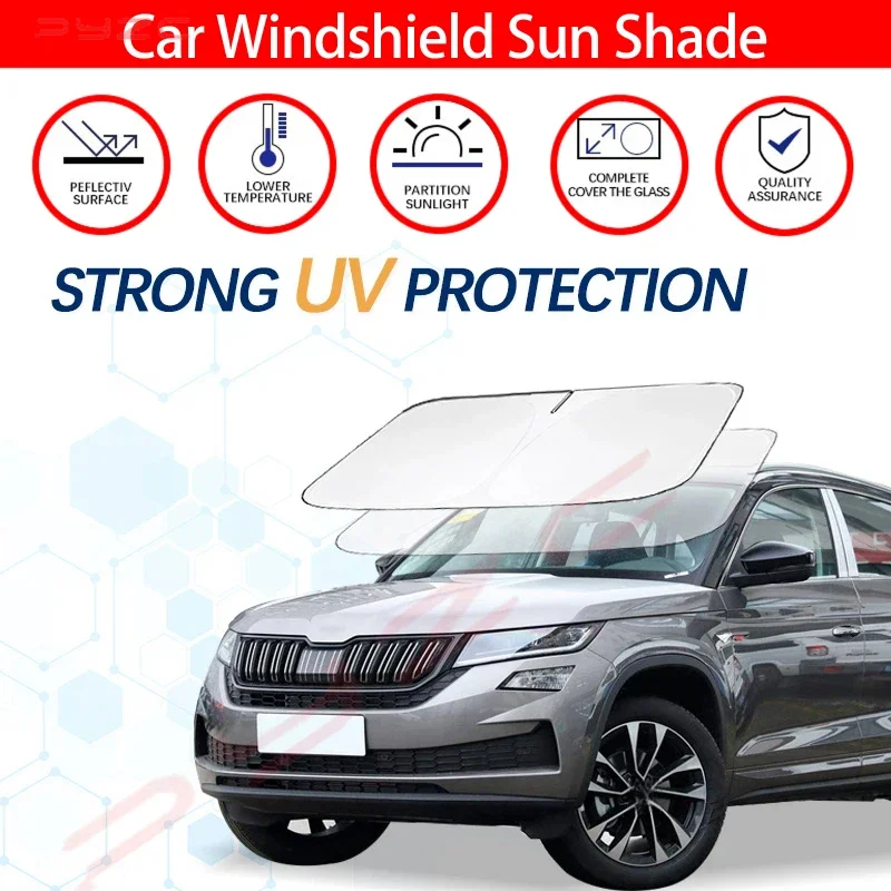 

Windshield Sun Shade For Skoda Kodiaq Rs Kodiaq 7 Sunshade Sun Visor Protector Foldable Blocks UV Rays Keep Your Car Cooler