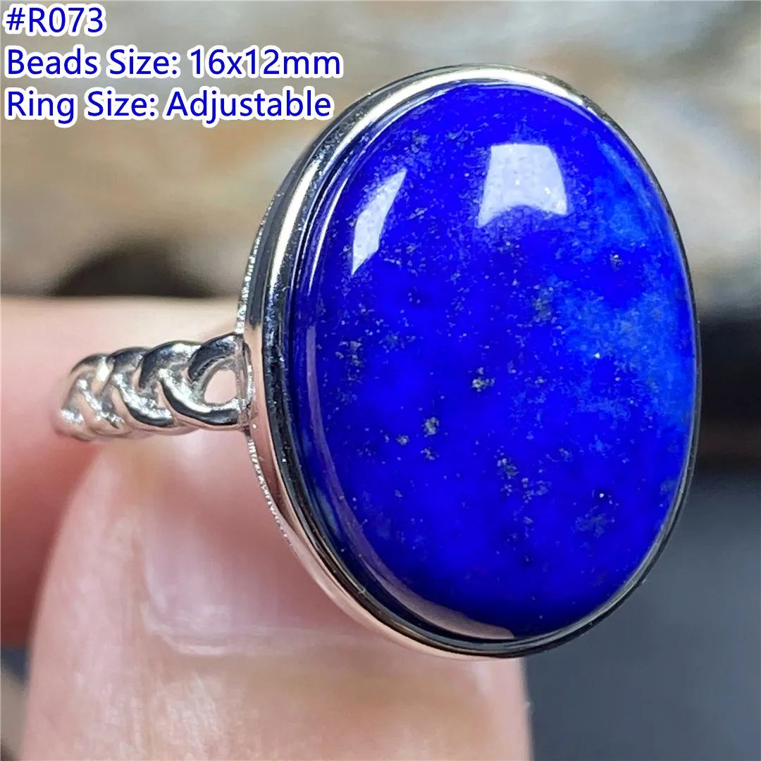 

Natural Lapis Lazuli Ring For Women Lady Men Healing Love Gift Crystal Silver Beads Stone Adjustable Nobility Jewelry AAAAA