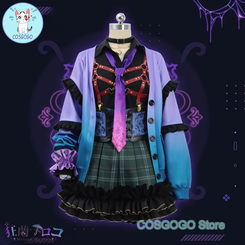 [Customized] Vtuber XSOLEIL Meloco Kyoran Cosplay Costume Halloween Game Suit Women Outfit Dress Anime Role Play Clothing