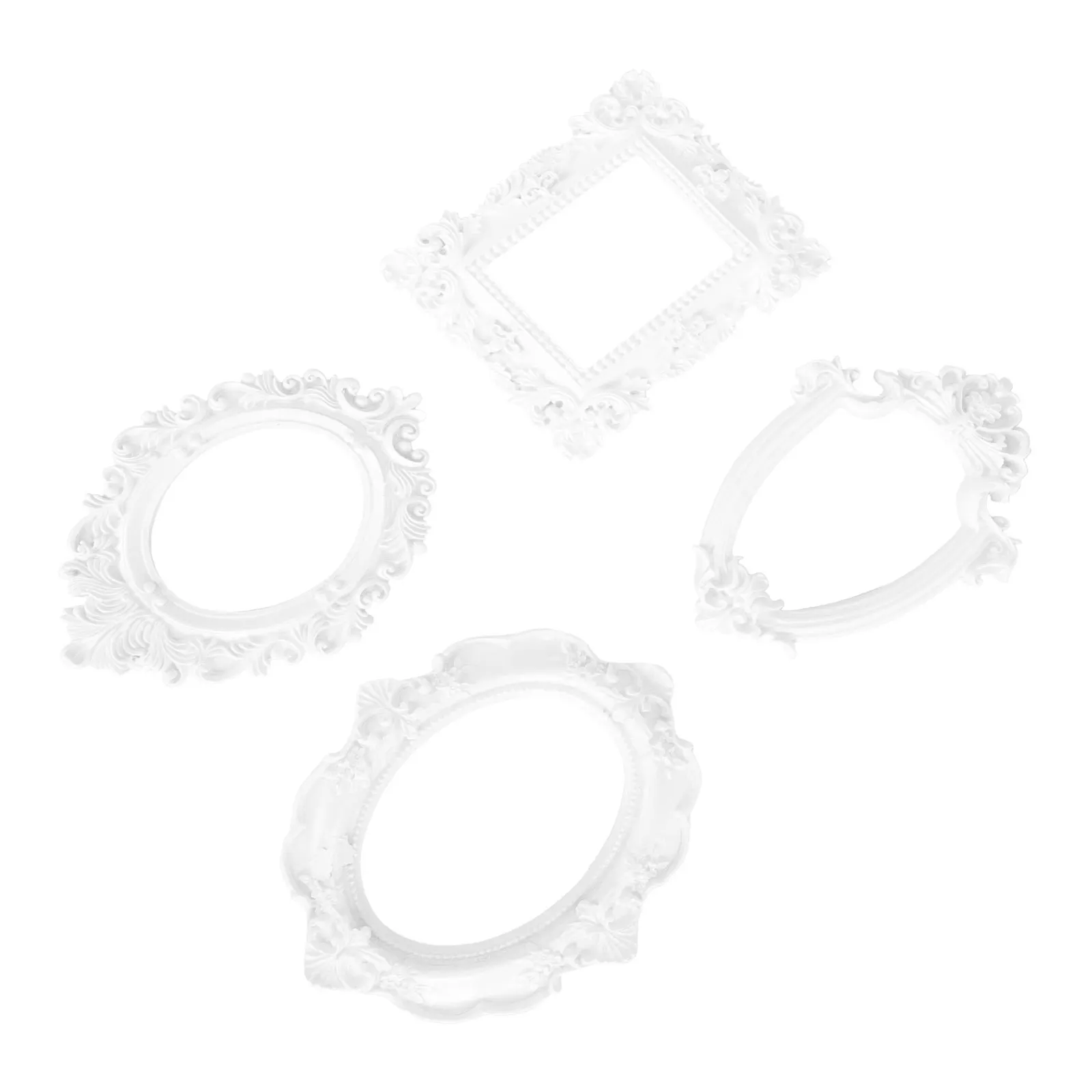 

4pcs Retro Style Resin Picture Creative Desktop Ornament Decorative Photo Frame For Home Bedroom Living Room Study Wall