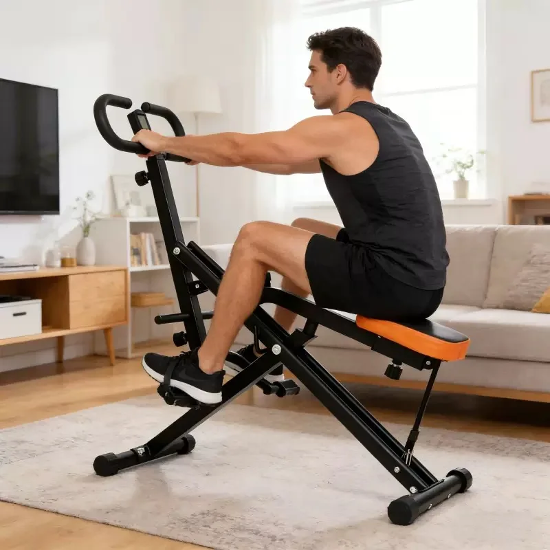 Foldable Horse Riding Machine for Home Fitness Space-Saving Adjustable Seat Low Impact Cardio Equipment