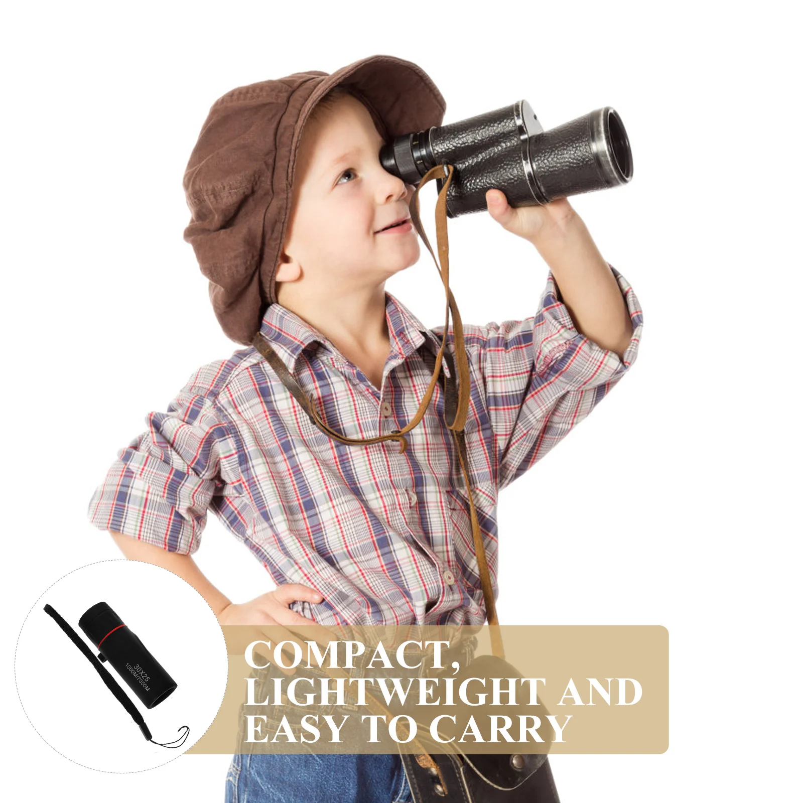 

Pocket 10X25 Monocular Single-Tube Telescope Black Durable Hard Plastic Optical Lens 25Mm Objective Fold Down Rubber Eyecups