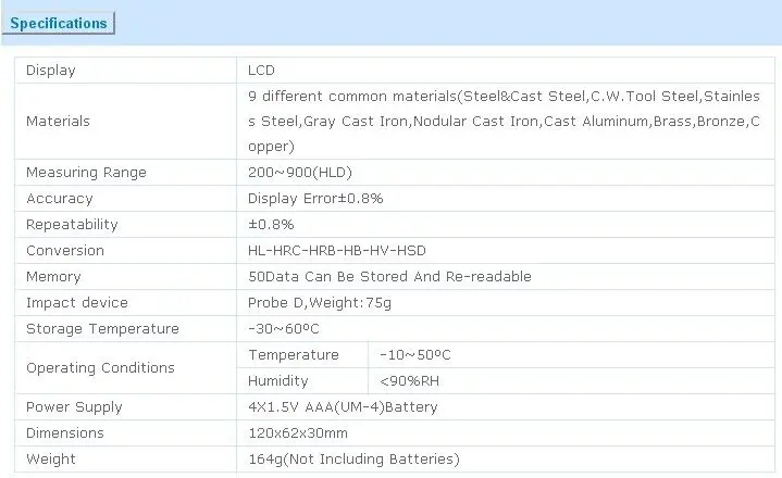 HM-6560 Portable Digital Metal Leeb Hardness Tester Price Included Iron Block