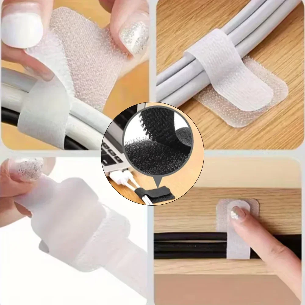 Adhesive Cable Clips Wire Holder for Wall Strong Self-Adhesive Stickers Cord Management Organizer for Desk Car Office