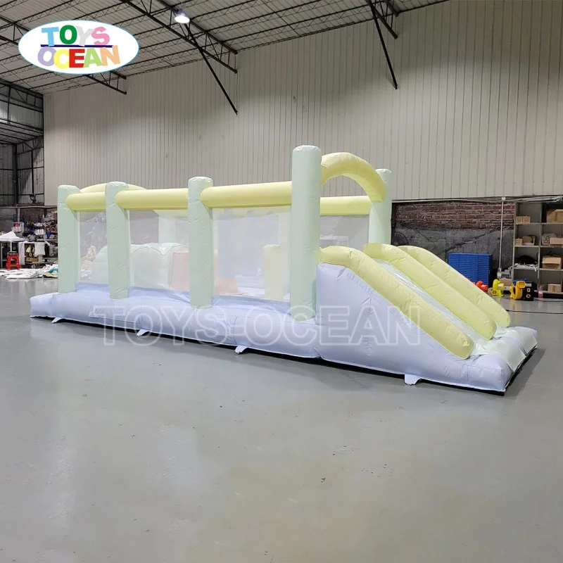 Hot Recommended Commercial Solid Color Mini Inflatable Obstacle Course Bounce Slide Pool PVC Material Easy Setup for Indoor