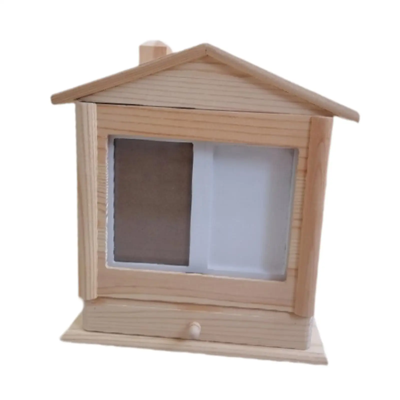 Wooden Pet Memorial Urn Sturdy Storage with Photo Frame for Dog Kitten Kitty