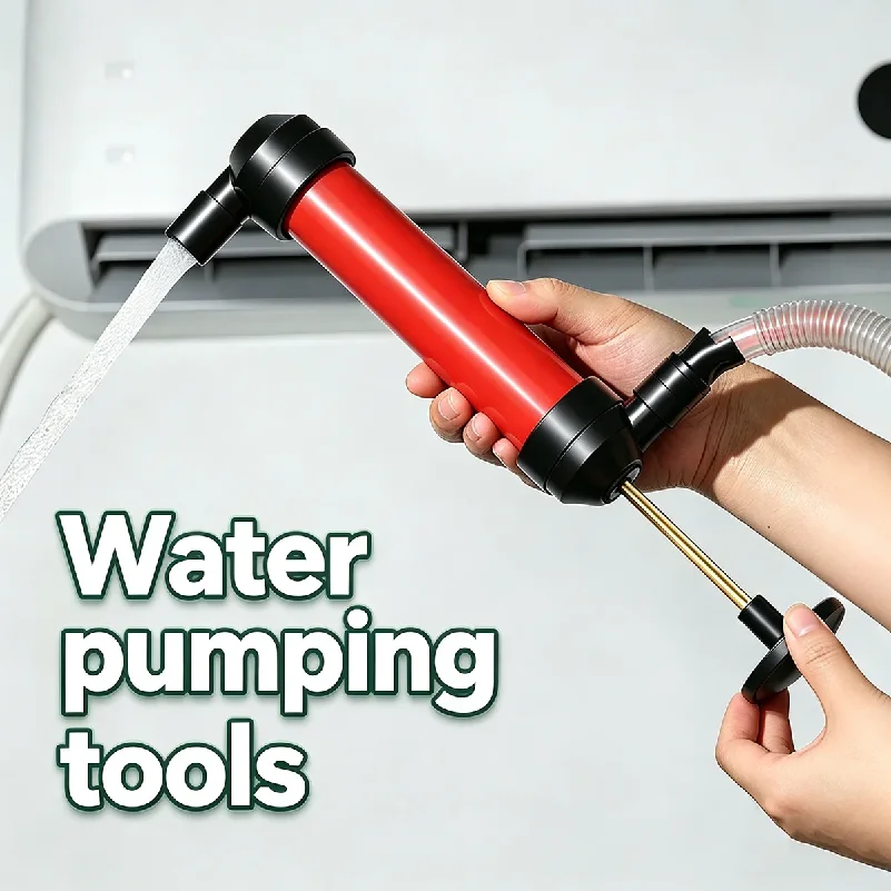 Manual Siphon Pump AC Drain Unclogger Dual Port Air Extractor For Car Aquarium Fish Tank Oil Water Transfer Plumbing Tool