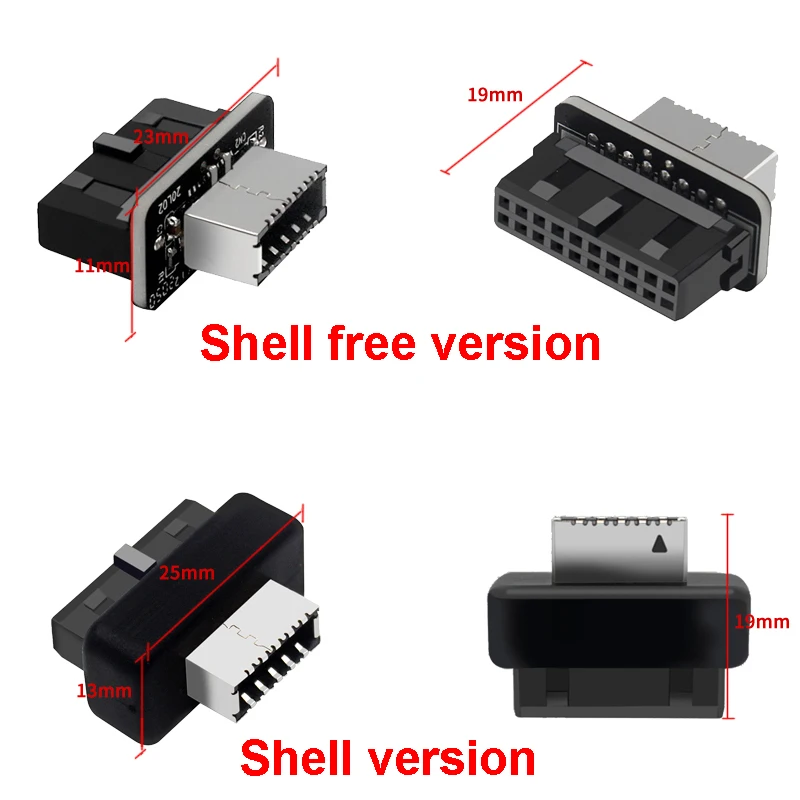 

Motherboard USB3 19P20P to Type E Adapter Accessory USB Front Panel Adapter USB 3.1 Type C 20-pin A Key Front Panel Adapter