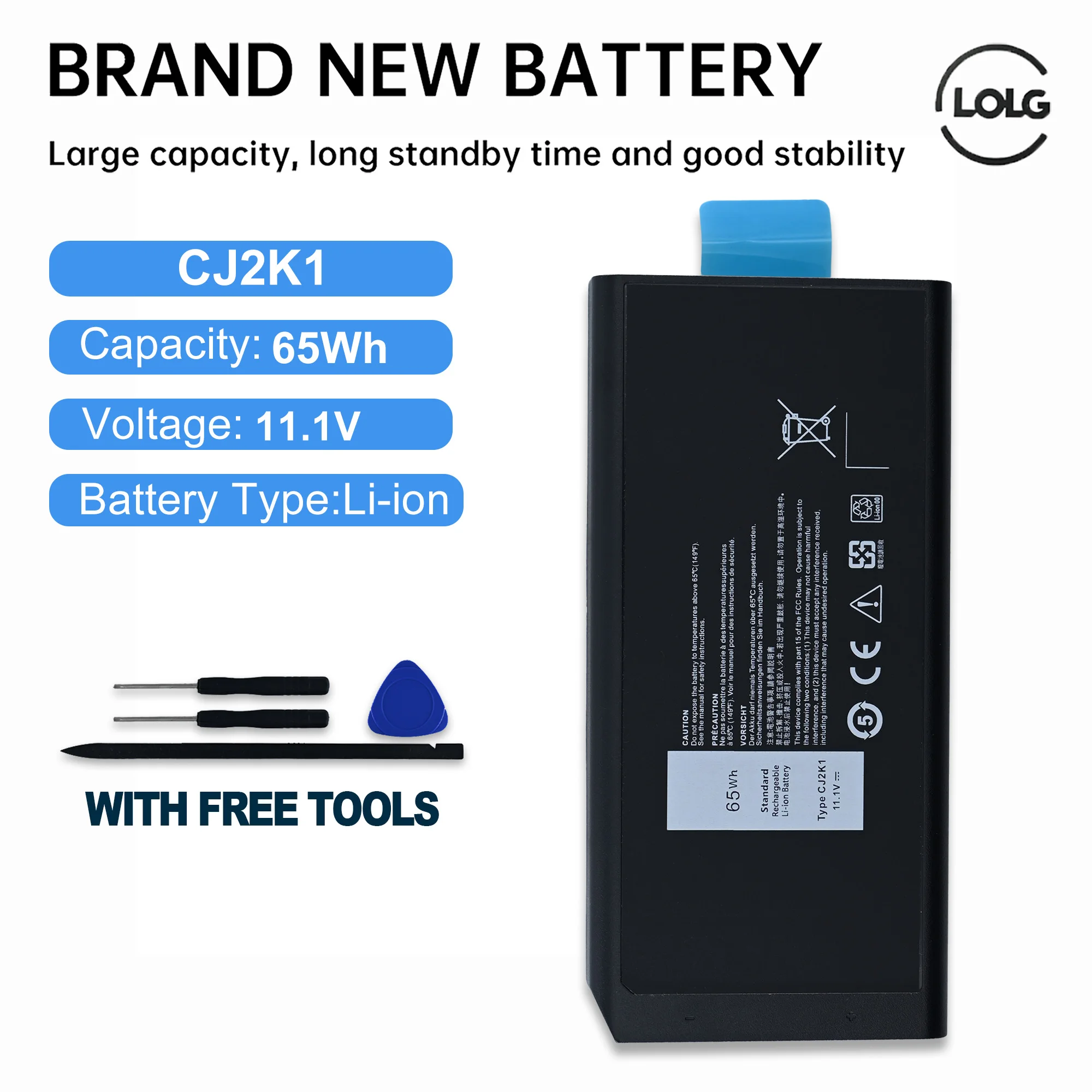 LOLG X8VWF CJ2K1 Laptop Battery for Dell Latitude 14 Rugged 5404 5414 E5404 Extreme 7404 7414 E7404 Series Notebook VCWGN YGV51