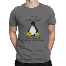 Linux Is User Friendly T-Shirt For Men Linux Novelty Cotton Tees Round Neck Short Sleeve T Shirt Gift Idea Tops