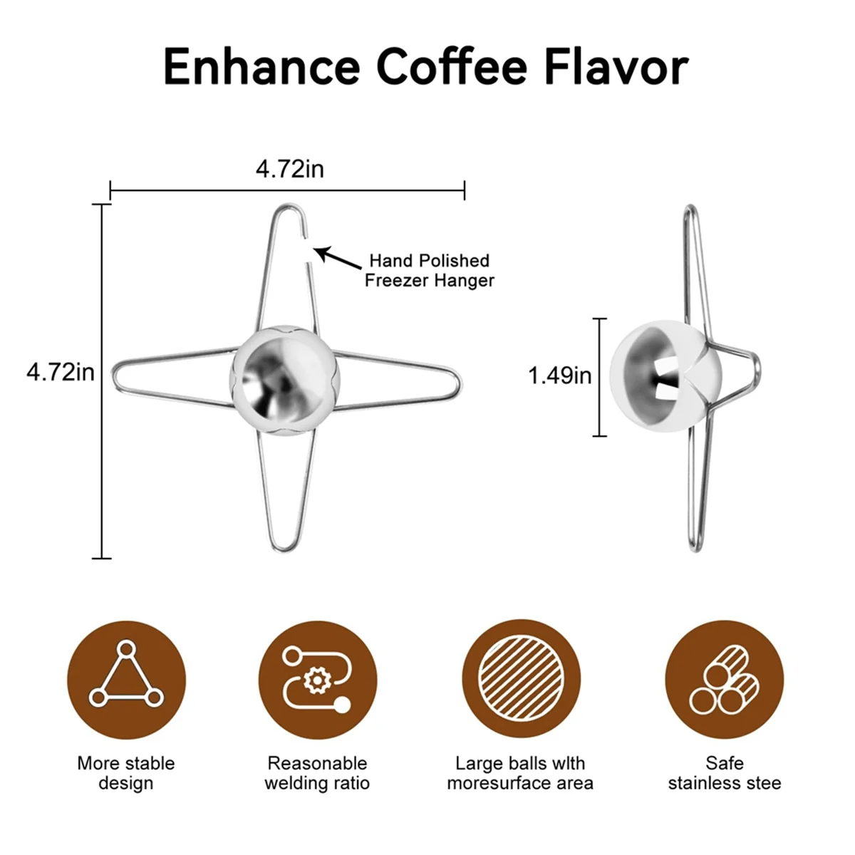 再利用可能なエスプレッソコーヒークーラー、アイスコーヒーボール、真のフレーバーをアンロックする、完璧なツール、2個
