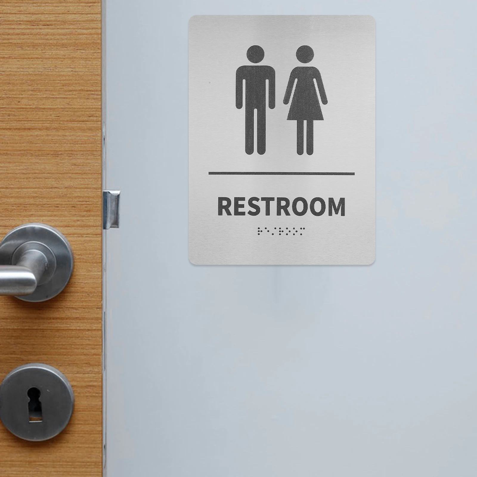 

Clear Bathroom With Braille Washroom Identification Plate Door For Commercial Home Office Easy Install Strong Adhesive Farmhouse