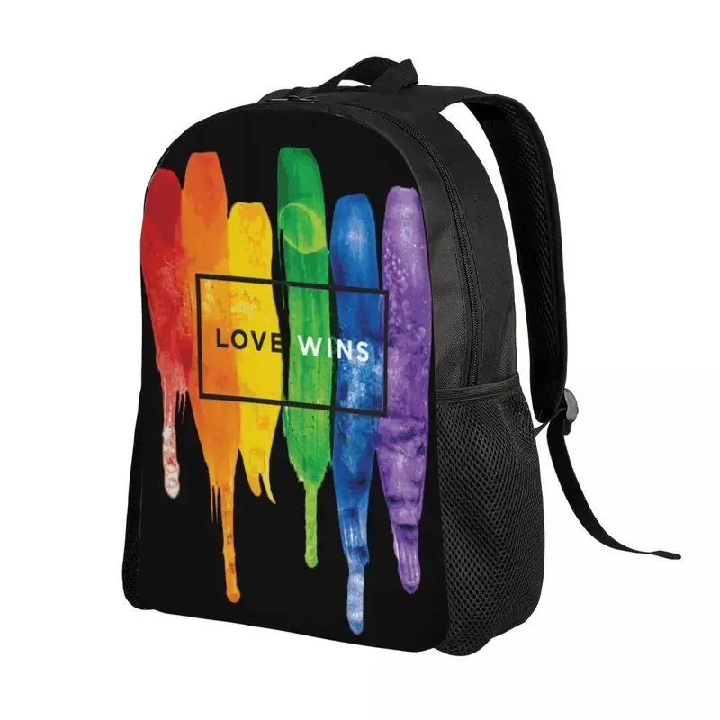 Customized Love Wins Rainbow LGBT Backpacks Gay Pride Lesbian School College Travel Bags Men Women Bookbag Fits 15 Inch Laptop