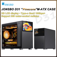 JONSBO Pinecone D31 M-ATX Computer Case Mesh Side Transparent ATX With Display Screen Games Chassis Support 360 Water Cooling