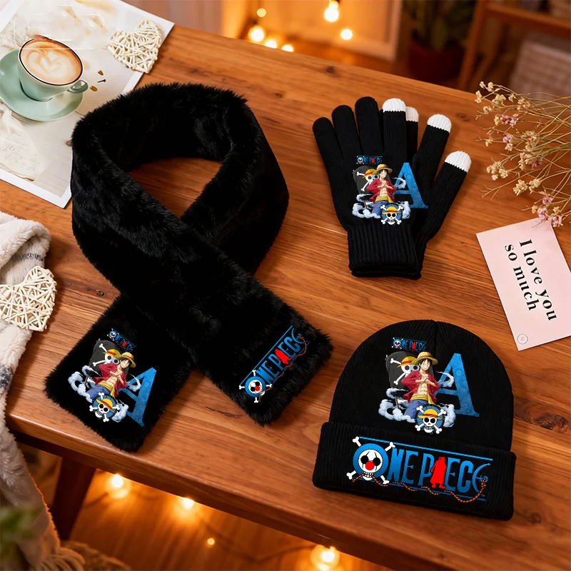 Зимний-комплект-из-3-предметов-вязаная-шапка-шарф-и-перчатки-с-персонажами-one-piece-Луффи-буквы-a-z-теплый-шарф-снуд-перчатки-для-сенсорных-экранов-подарки-для-мальчиков