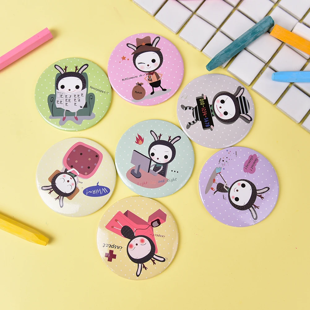 

TSHOU871 Fashion Cartoon Anti-fall Portable Small Mirror Cute Girls Makeup Mirror Pocket Mirror for Beauty Tools Mini Mirror