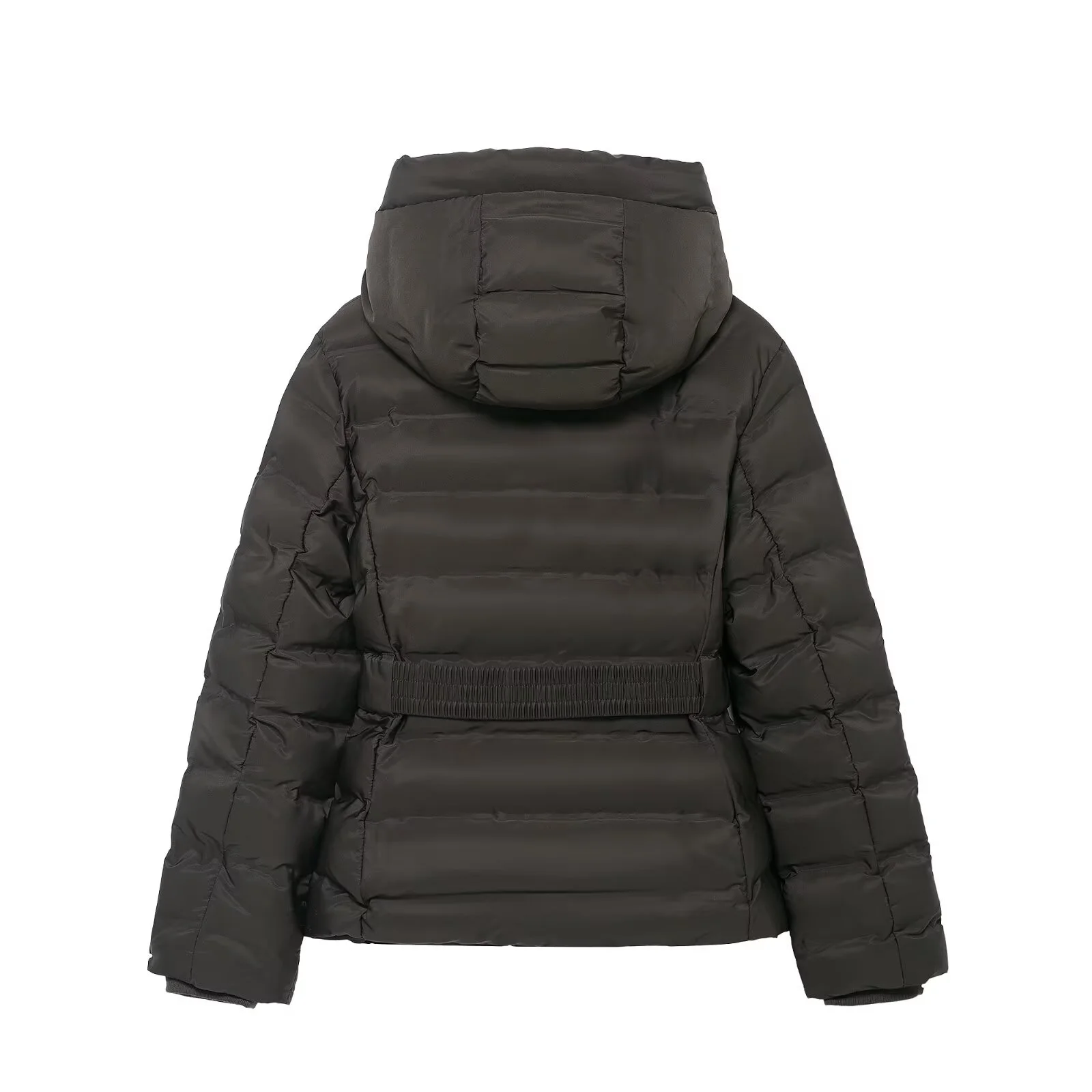 Jaket Katun Wanita Musim Dingin 2025, Kasual, Modis, untuk Kerja, Model Pendek, Slim Fit, Tahan Air, Anti Angin, Tebal, Berkerudung