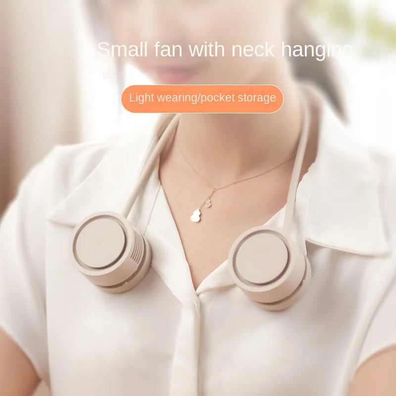 ポータブルUSBネックファンブレードなし,充電式,ハンズフリー,調整可能,アロマテラピー機能付き