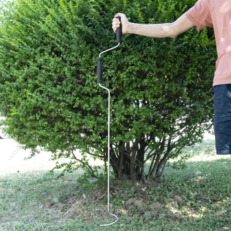 Detachable Solid Stainless Steel Compost Auger, Crank Compost Mixing Tool for Garden