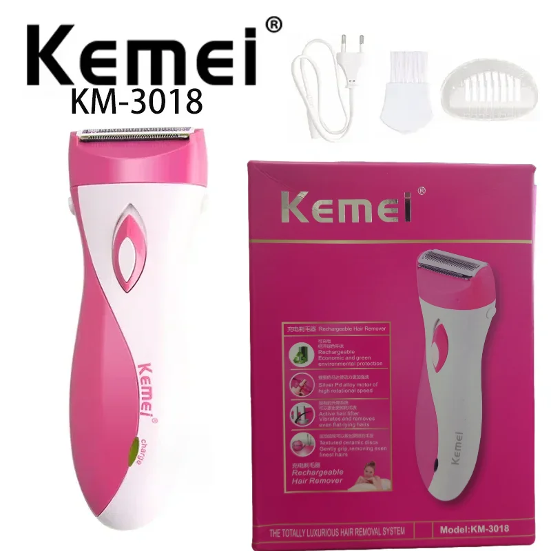 

Kemei KM-3018 Lady Body Scraping Shaver Female Razor Hair Shaver Hair Remover Epilater Rasuradora Multifuncional