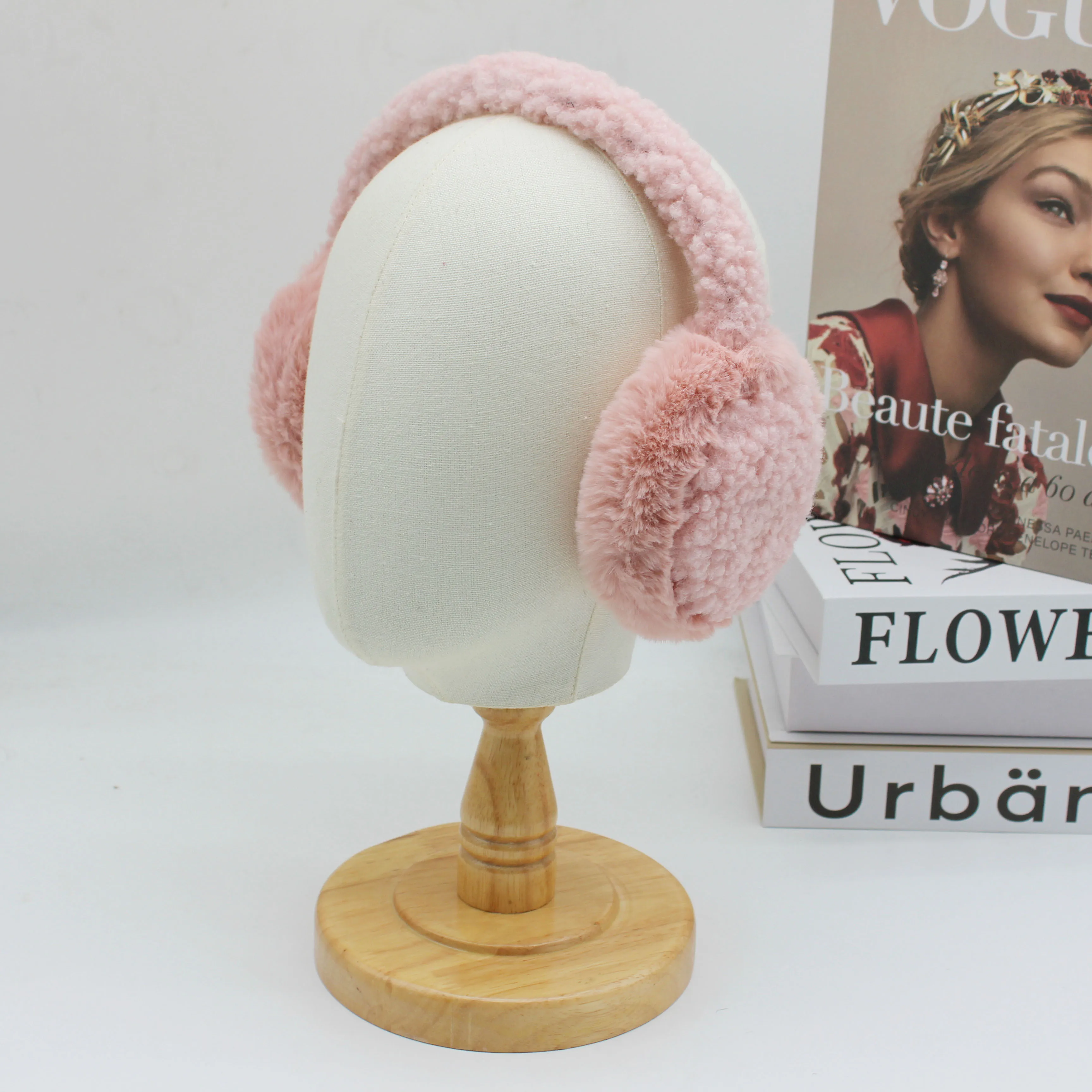 HATZZI sherpa rabbit fur warm earmuffs for women fluffy fashion cute ohren wärmer damen наушники для зимы наушники меховые