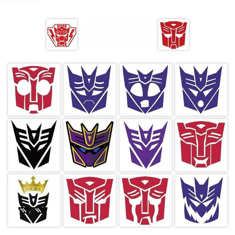 500pcs Transformationed Optimus Prime Decepticon Logo Curly Sticker Cartoon Two-Dimensional Decoration Hand Account Notebook