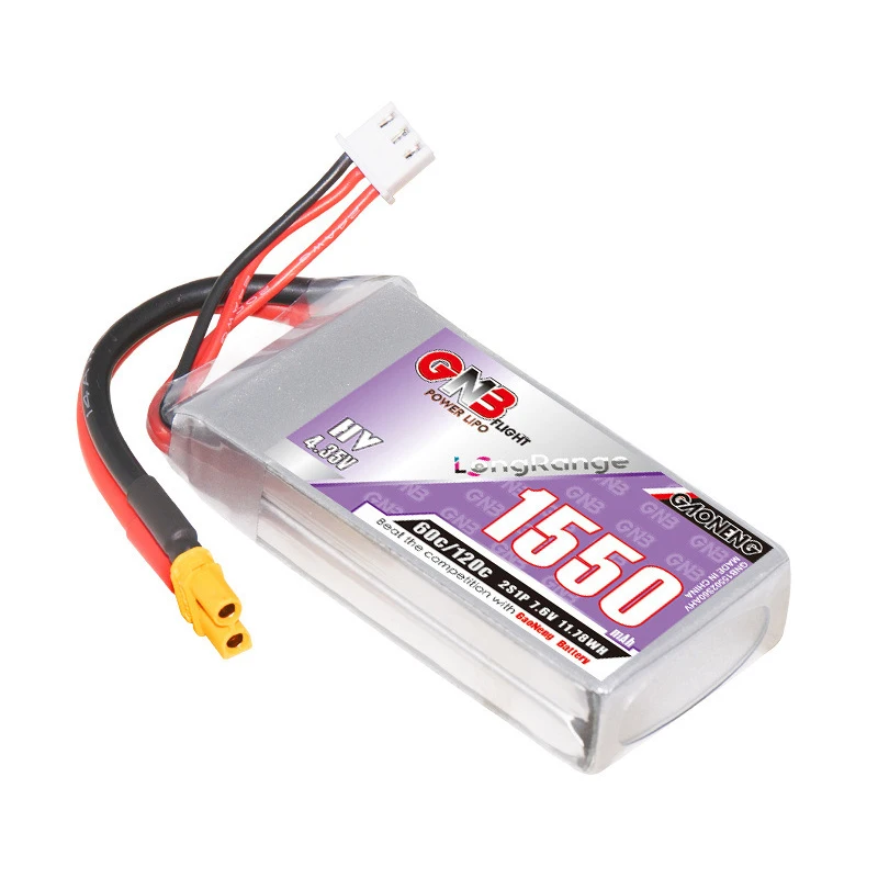 GNB-batería Lipo para coche, camión, Buggy, avión, FPV, Drones, piezas de RC, batería recargable de 1550 V, 2S, 7,6 mAh, HV, 7,6 V, 60C/120C