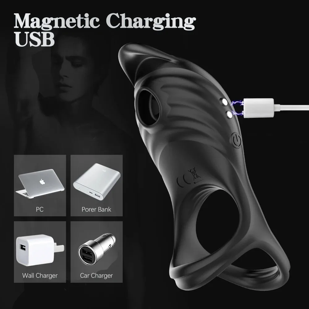 مص حلقات القضيب هزاز التحكم عن بعد G بقعة تحفيز تهتز خاتم الديك للأزواج تأخير القذف الجنس لعب