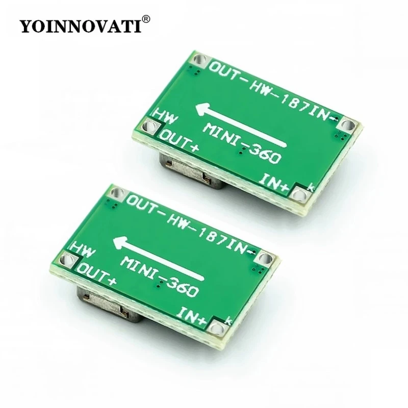 5pcs Mini360 DC-DC Buck Converter Step Down Module 4.75V-23V to 1V-17V Model Aircraft Power Supply Voltage Reduction Module