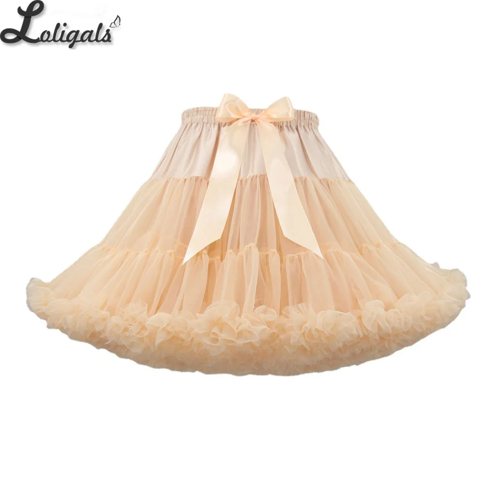 

55cm Long Fluffy Lolita Tutu Skirt Adult Super Puff Soft Girl Cosplay Skirt Mesh Cloud Hem Petticoat