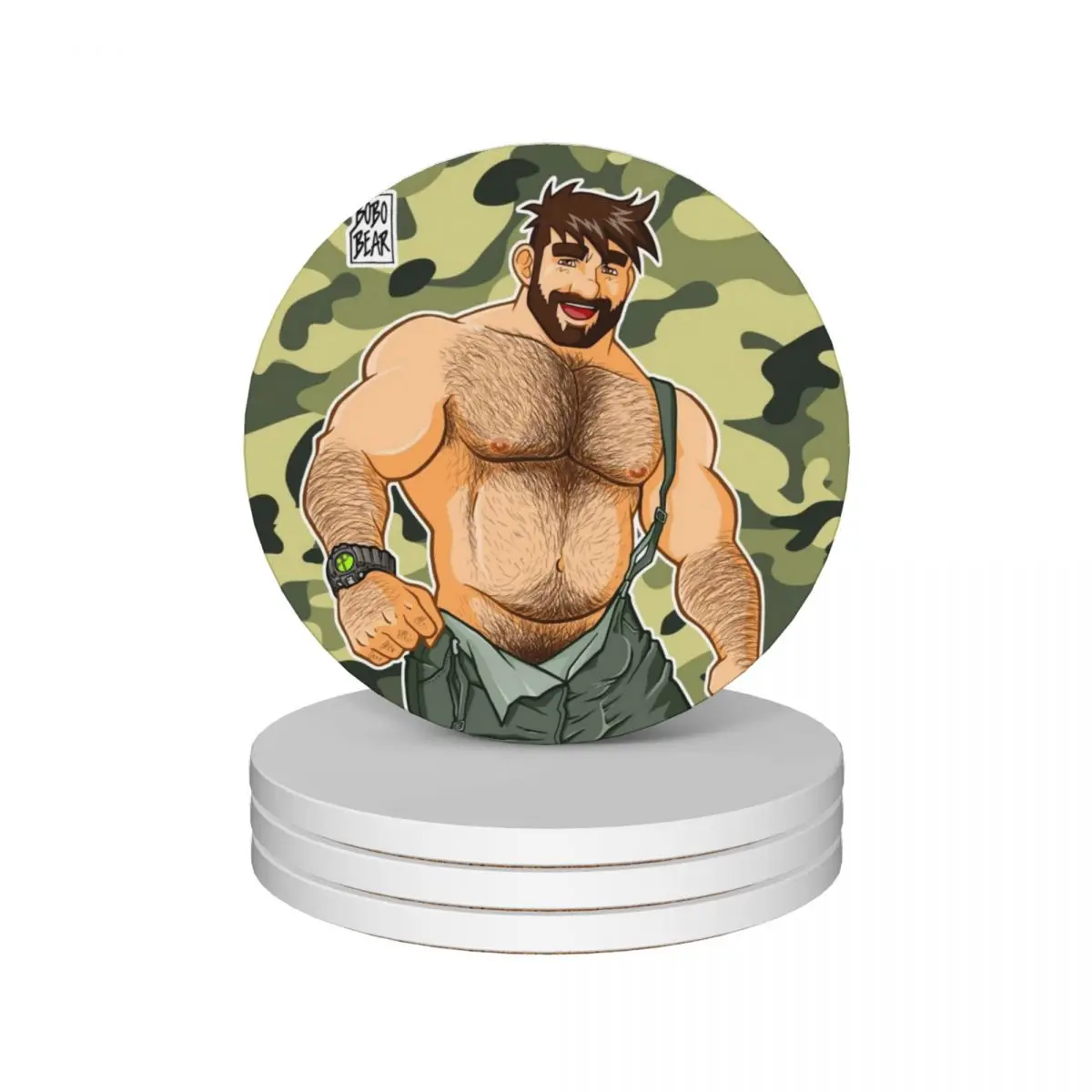 

ADAM LIKES DUNGAREES - CAMOUFLAGE Ceramic Coasters (Set of 4) bulk for cups set eat table Coasters