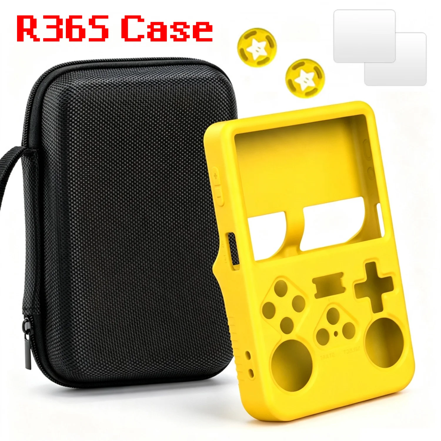 R36S Portable Storage Bag R36S Silicone Case with Screen for R36S Game Console Tempered Glass Protectors Kit R36S Accessories