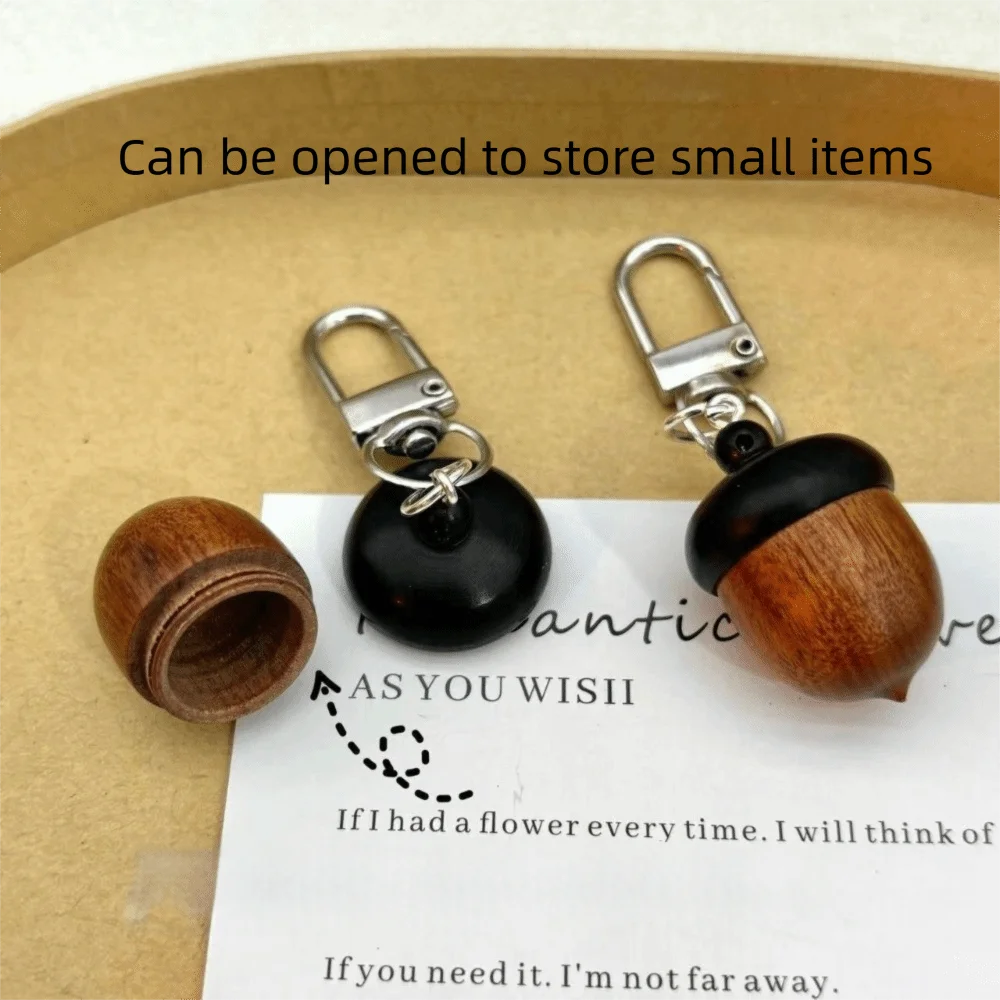 Simulation Acorn Acorn Keychain Small Item Storage Twist Open Bag Pendant O-Shaped Buckle Lightweight Metal Keychain