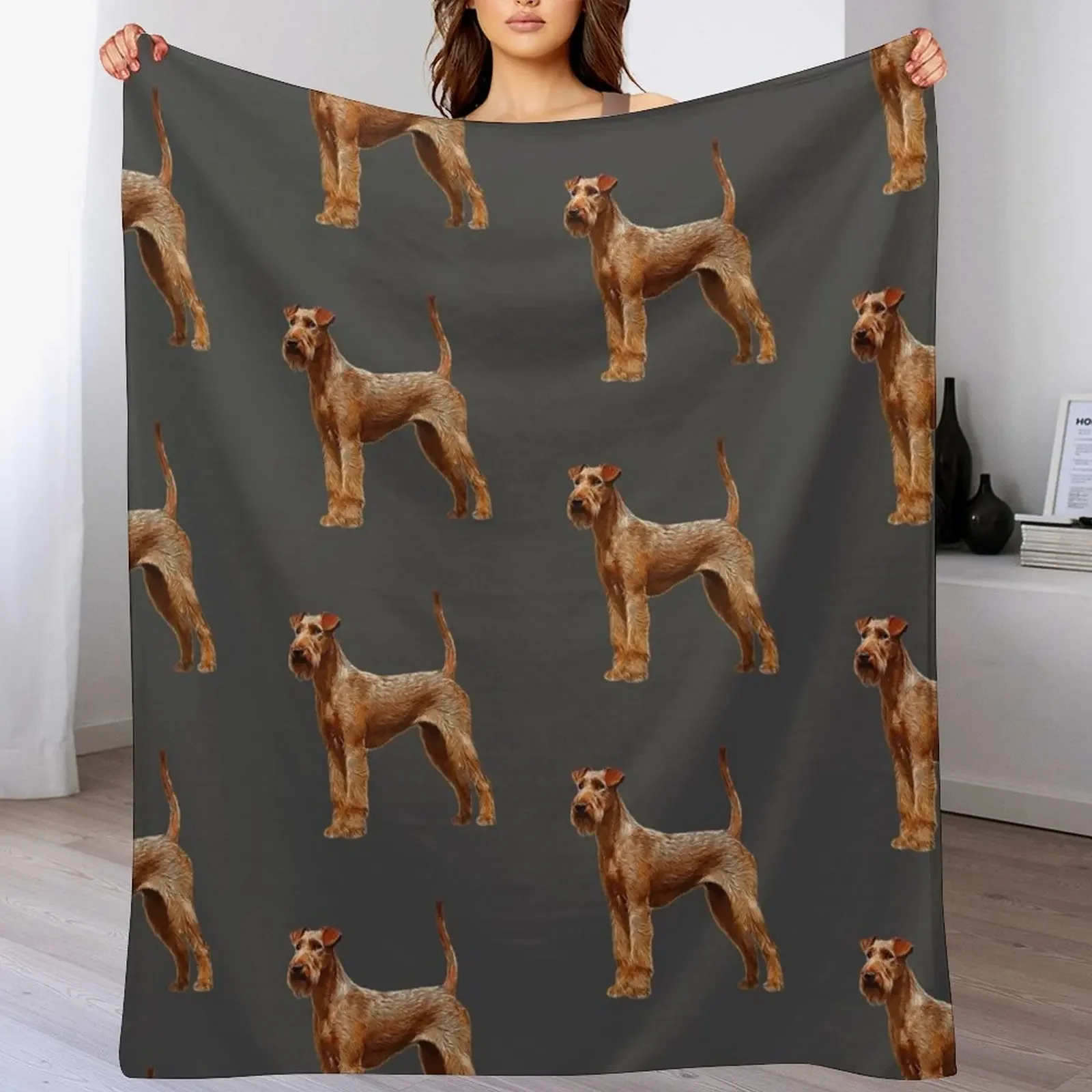 

Irish Terrier Dog Throw Blanket Stuffeds Decorative Sofas Blankets