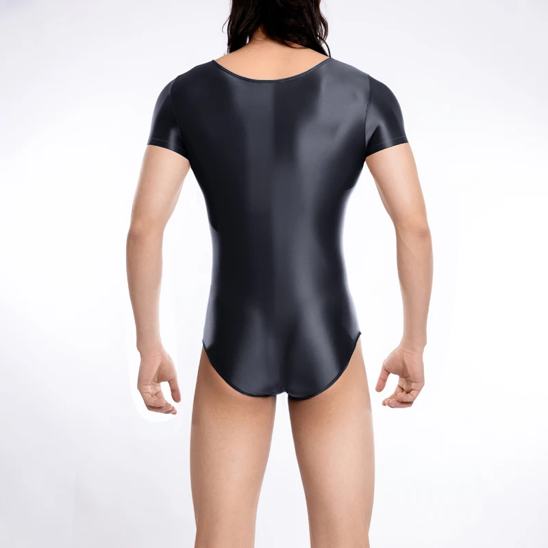 Sexy men glossy transparent body suits smooth japanese see through swimsuit High elasticity shiny jumpsuit