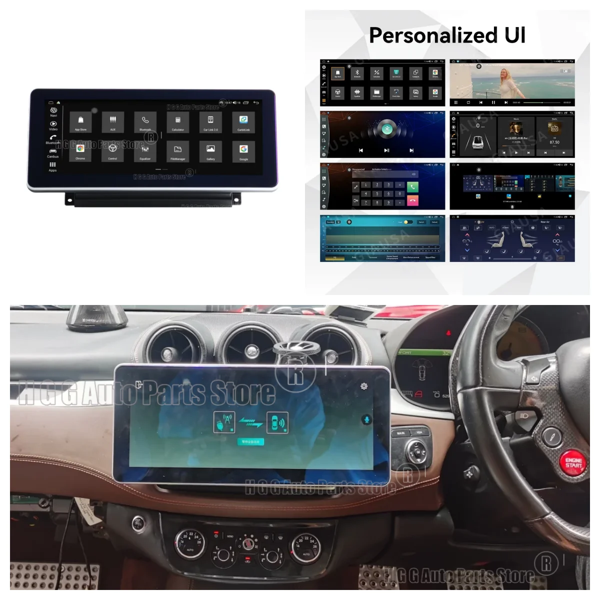 Wirreless Carplay 12.3“ Car Radio For Ferrari FF 2011 2012 2013 2014 2015 2016 Android Multimedia Player Car Navigation Screen