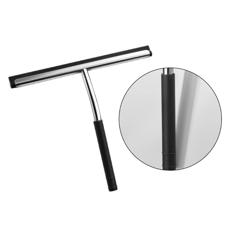 

Space Saving Bathroom Squeegee Scraper Stainless Steel Blade Hanging Hook Design Efficient Glass Window Cleaner