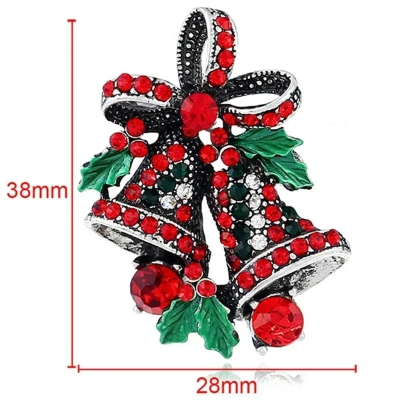 Christmas Suit Pin Creative Gift Bow High-grade Corsage Retro Bells Christmas Day Brooches